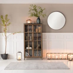 Witryna Kontor 187x97 Cm Szaro-drewniana*KARE Design Discount