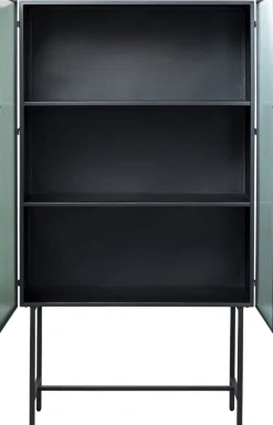 Witryna Loft Czarna Stalowa Front Szkło Ryflowane 90x170 Cm*KARE Design Online