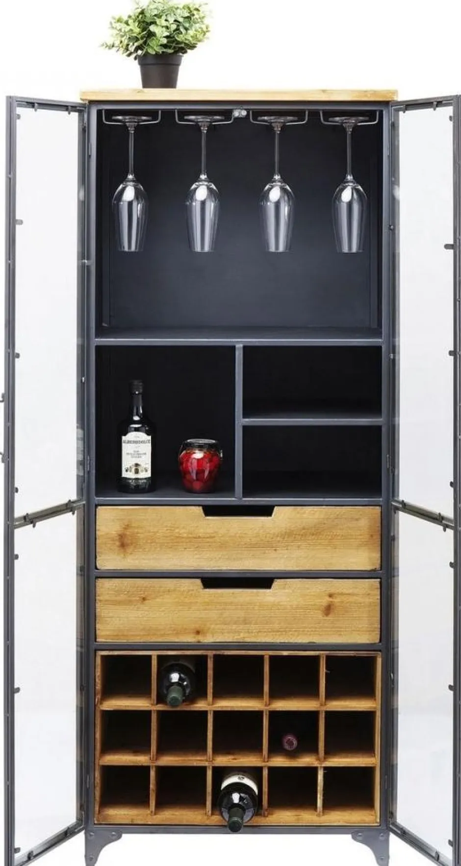 Witryna Refugio 60x156 Cm Antracytowa*KARE Design Hot