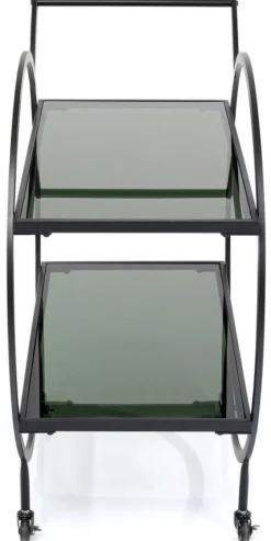 Wózek Barowy Loft 74x85 Cm Czarny Półki Szklane*KARE Design