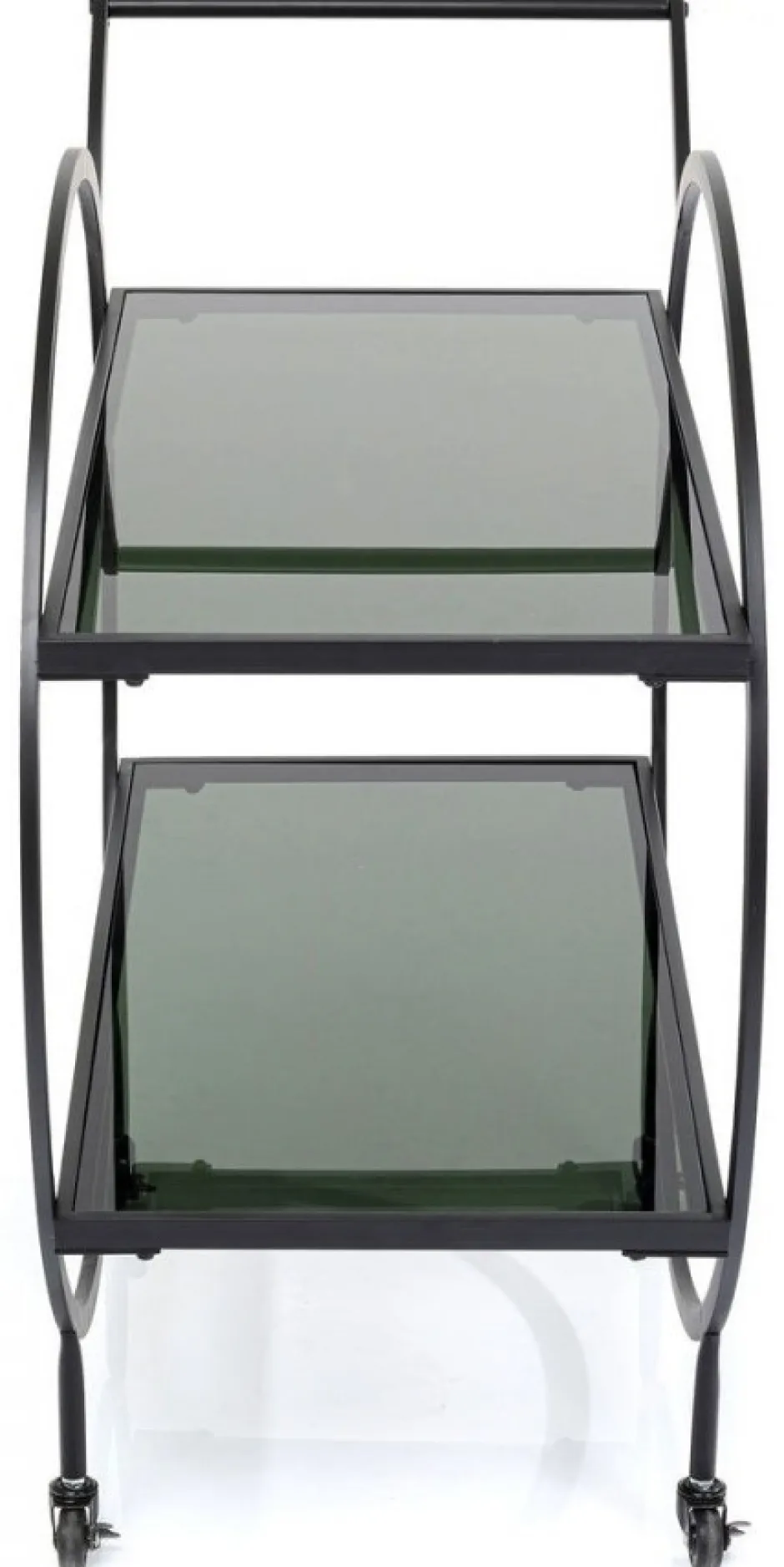 Wózek Barowy Loft 74x85 Cm Czarny Półki Szklane*KARE Design