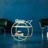 Wózek Barowy Loft 74x85 Cm Mosiężny Półki Szklane*KARE Design Hot
