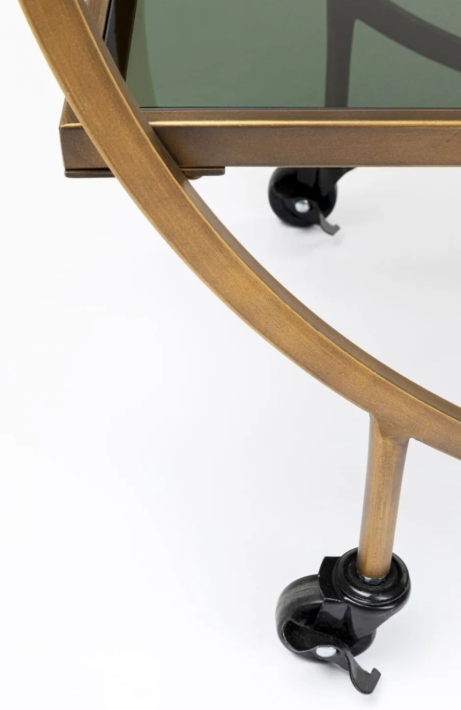 Wózek Barowy Loft 74x85 Cm Mosiężny Półki Szklane*KARE Design Hot