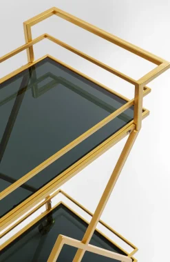 Wózek Barowy Pyramids 65x79 Cm Złoty - Półki Szklane Przydymione*KARE Design New