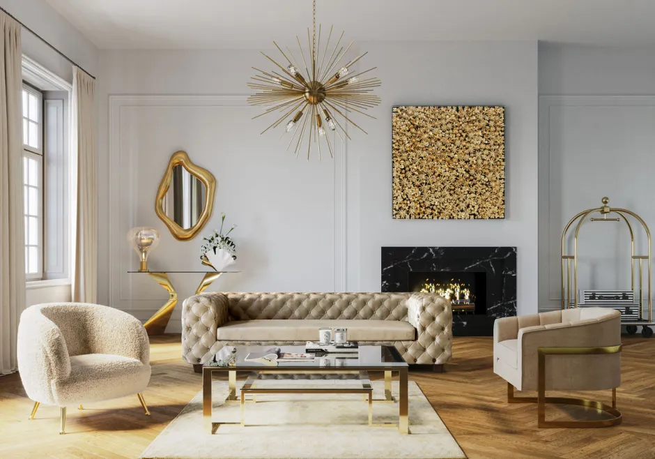 Wózek Na Bagaże Vegas 105x186 Cm Złoty*KARE Design Online