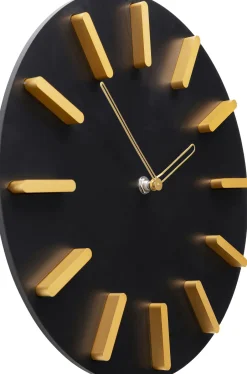 Zegar ścienny Czarny Okrągły Ze Złotymi Wskazówkami Ø30 Cm*KARE Design Hot