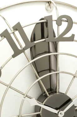 Zegar ścienny Fan Blade Ø61 Srebrny*KARE Design Discount