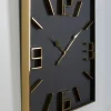 Zegar ścienny Kwadratowy Czarno-złoty 92x92 Cm*KARE Design Outlet