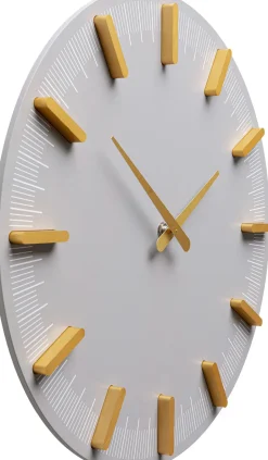 Zegar ścienny Szary Okrągły Ze Złotymi Wskazówkami Ø40 Cm*KARE Design