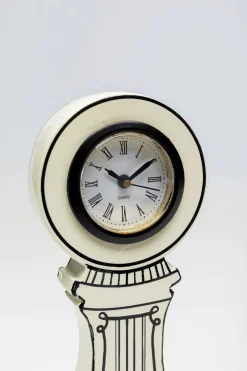 Zegar Stołowy Biały Wzory Czarne Klasyczne 9x26 Cm*KARE Design Hot