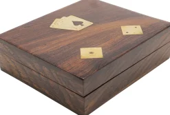 Zestaw Do Gry Karty I 5 Kości Drewno Sheesham Brązowe*KARE Design Online