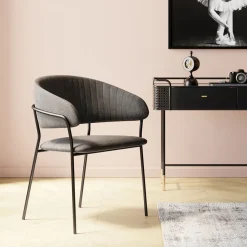 Zestaw Dwóch Krzeseł Antracytowe Nogi Czarne 57x78 Cm*KARE Design Discount