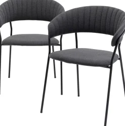 Zestaw Dwóch Krzeseł Antracytowe Nogi Czarne 57x78 Cm*KARE Design Discount