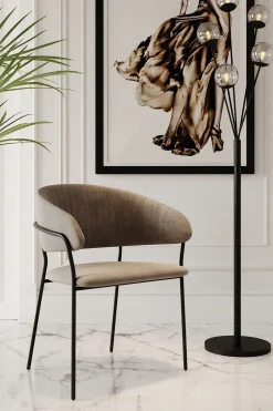 Zestaw Dwóch Krzeseł Brązowe Nogi Czarne 57x78 Cm*KARE Design Outlet