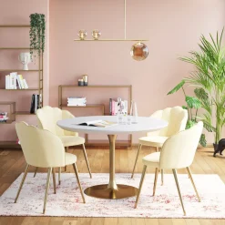 Zestaw Dwóch Krzeseł Princess Beżowe - Nogi Złote*KARE Design New