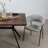 Zestaw Dwóch Krzeseł Tapicerka Jasnoszara Nogi Czarne Stalowe*KARE Design Clearance