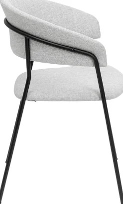 Zestaw Dwóch Krzeseł Tapicerka Jasnoszara Nogi Czarne Stalowe*KARE Design Clearance