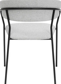 Zestaw Dwóch Krzeseł Tapicerka Jasnoszara Nogi Czarne Stalowe*KARE Design Clearance