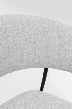 Zestaw Dwóch Krzeseł Tapicerka Jasnoszara Nogi Czarne Stalowe*KARE Design Clearance