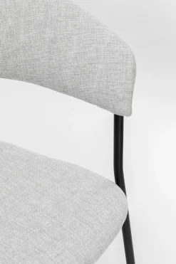 Zestaw Dwóch Krzeseł Tapicerka Jasnoszara Nogi Czarne Stalowe*KARE Design Clearance
