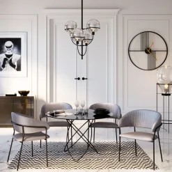 Zestaw Dwóch Krzeseł Z Podłokietnikami Belle 57x78 Cm Szare*KARE Design Discount