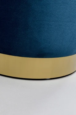 Zestaw Dwóch Puf Tapicerowanych Ze Schowkiem Niebieskie Podstawy Złote*KARE Design Best