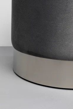 Zestaw Dwóch Puf Tapicerowanych Ze Schowkiem Szare Podstawy Srebrne*KARE Design Discount