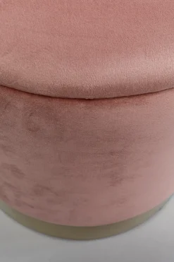 Zestaw Dwóch Puf Tapicerowanych Ze Schowkiem Różowe Podstawy Złote*KARE Design