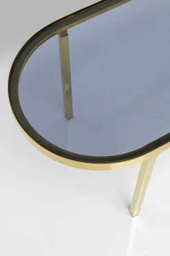 Zestaw Dwóch Stolików Blaty Szklane Brązowy I Przdymiony Nogi Złote*KARE Design