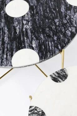 Zestaw Dwóch Stolików Do Salonu Czarno-białe Nogi Złote*KARE Design Discount
