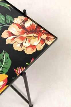 Zestaw Dwóch Stolików Garden Flowers - Blaty Kwadratowe - Motyw Kwiatowy*KARE Design Best