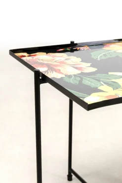 Zestaw Dwóch Stolików Garden Flowers - Blaty Kwadratowe - Motyw Kwiatowy*KARE Design Best
