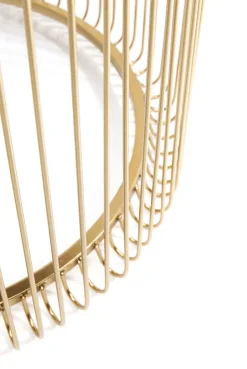 Zestaw Dwóch Stolików Kawowych Wire Okrągły Blat Mosiężne #2*KARE Design Best