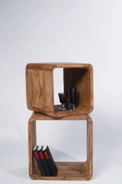 Zestaw Dwóch Stolików Kawowych Authentico Cube Drewniane*KARE Design