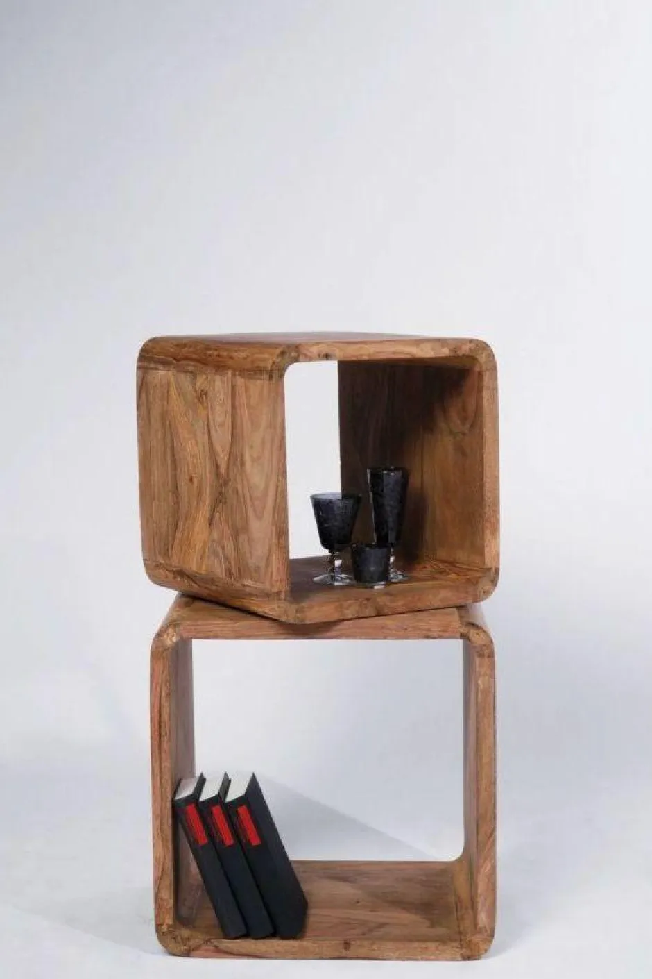 Zestaw Dwóch Stolików Kawowych Authentico Cube Drewniane*KARE Design