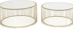 Zestaw Dwóch Stolików Kawowych Wire Mosiężne*KARE Design Hot