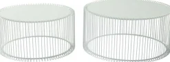 Zestaw Dwóch Stolików Kawowych Wire Białe*KARE Design Discount