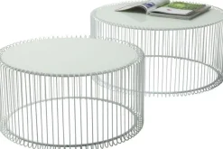 Zestaw Dwóch Stolików Kawowych Wire Białe*KARE Design Discount