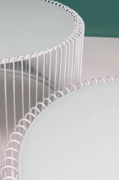 Zestaw Dwóch Stolików Kawowych Wire Białe*KARE Design Discount