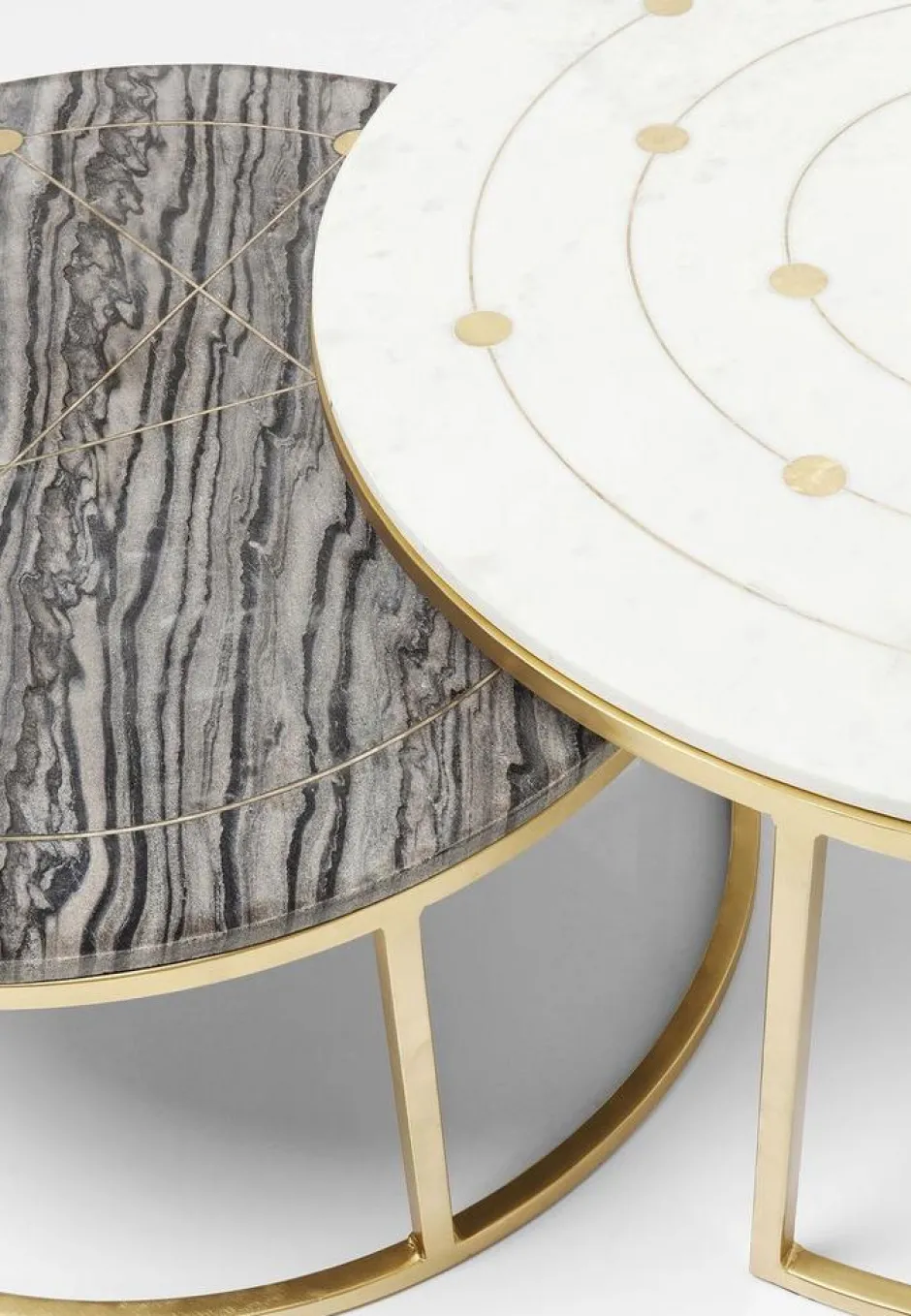 Zestaw Dwóch Stolików Kawowych Mystic Round Kolorowe Ø90*KARE Design Sale