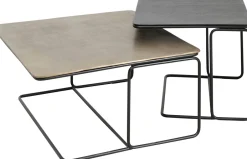 Zestaw Dwóch Stolików Kawowych Aluminium Złoty I Czarny*KARE Design Best