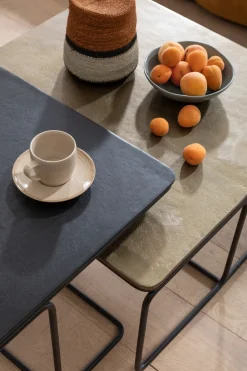 Zestaw Dwóch Stolików Kawowych Aluminium Złoty I Czarny*KARE Design Best