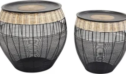 Zestaw Dwóch Stolików Kawowych African Drums Czarne*KARE Design Best
