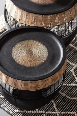 Zestaw Dwóch Stolików Kawowych African Drums Czarne*KARE Design Best