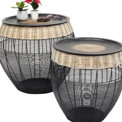 Zestaw Dwóch Stolików Kawowych African Drums Czarne*KARE Design Best