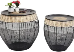 Zestaw Dwóch Stolików Kawowych African Drums Czarne*KARE Design Best