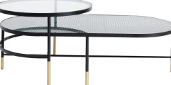 Zestaw Dwóch Stolików Kawowych Fence - Blaty Szklane*KARE Design Sale