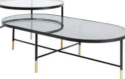 Zestaw Dwóch Stolików Kawowych Fence - Blaty Szklane*KARE Design Sale