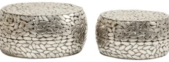 Zestaw Dwóch Stolików Kawowych Pebbles Deluxe Srebrne*KARE Design Best