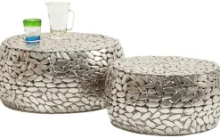 Zestaw Dwóch Stolików Kawowych Pebbles Deluxe Srebrne*KARE Design Best